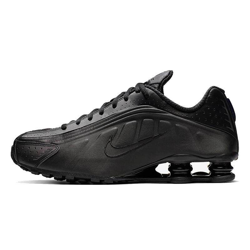 Nike Shox R4系列 气柱复古运动 低帮 跑步鞋 男女同款 黑色