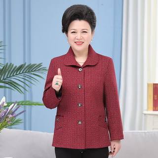 妈妈春秋装外套中老年人女装长袖短款夹克2020新款时尚大码上衣服