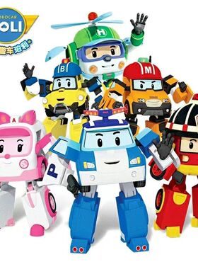 正版珀利变形警车机器人玩具消防车救护车交通救援队儿童玩具批发