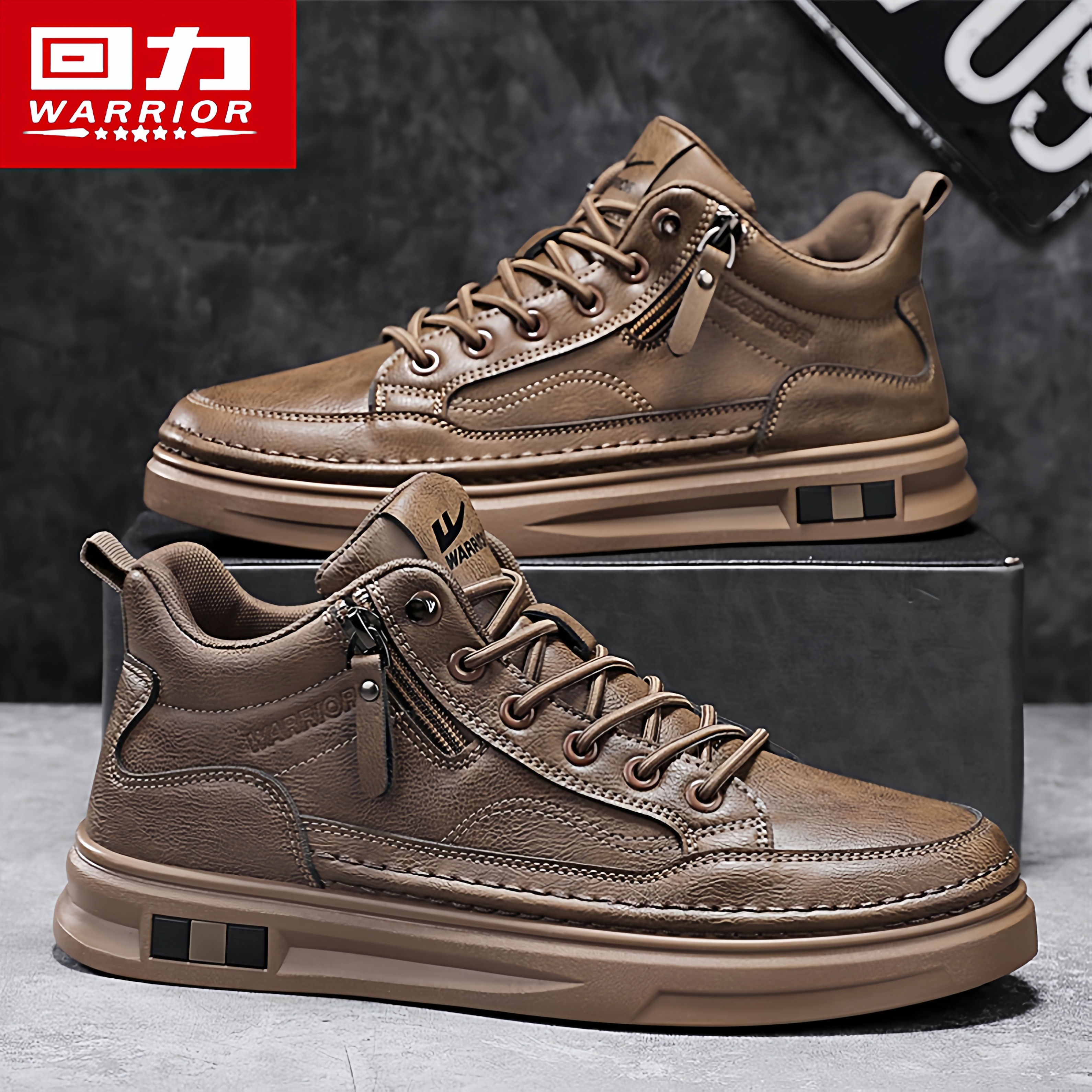 回力官方旗舰店男鞋高帮休闲皮鞋