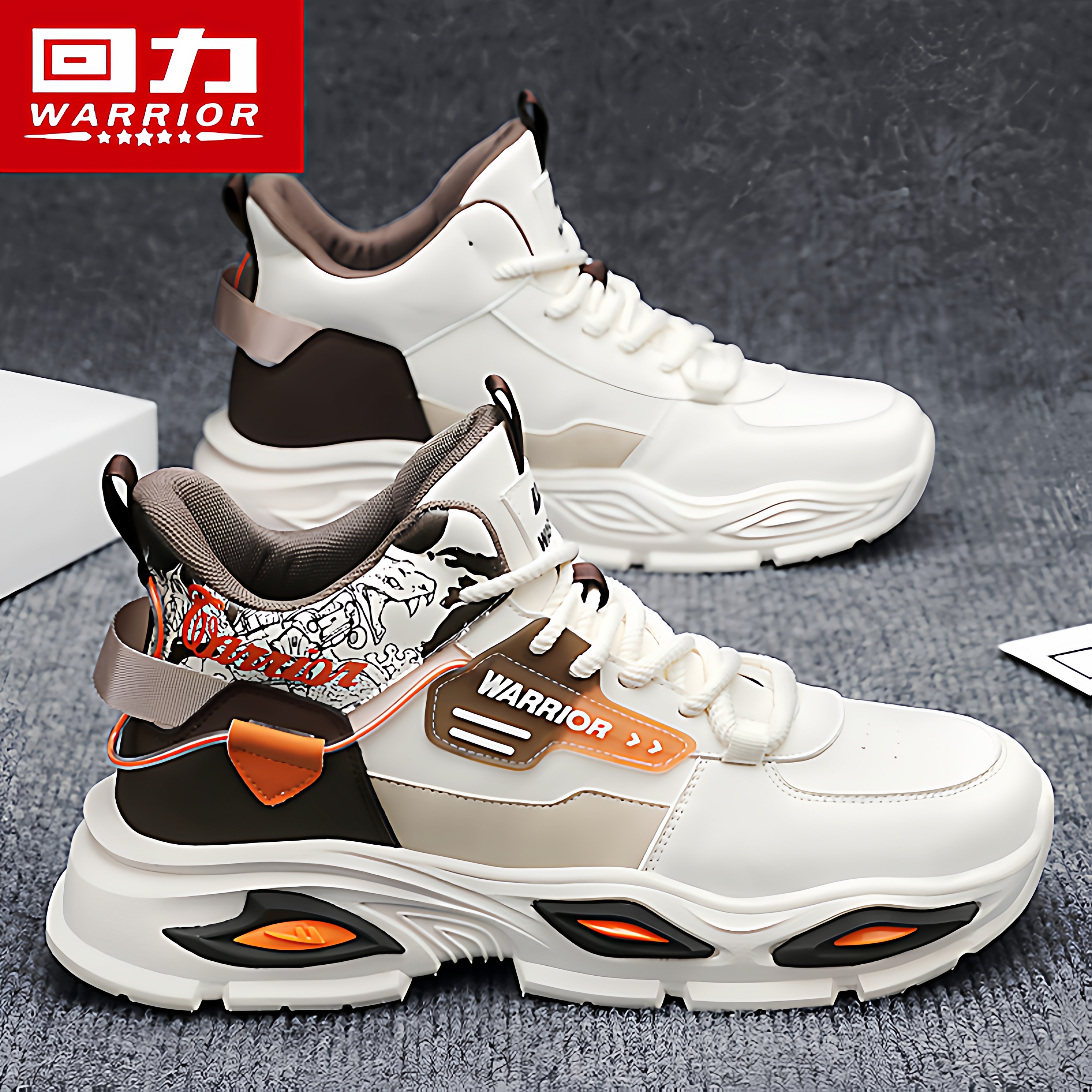 回力高帮男鞋秋季皮面运动休闲青少年篮球实战防滑增高工装马丁靴