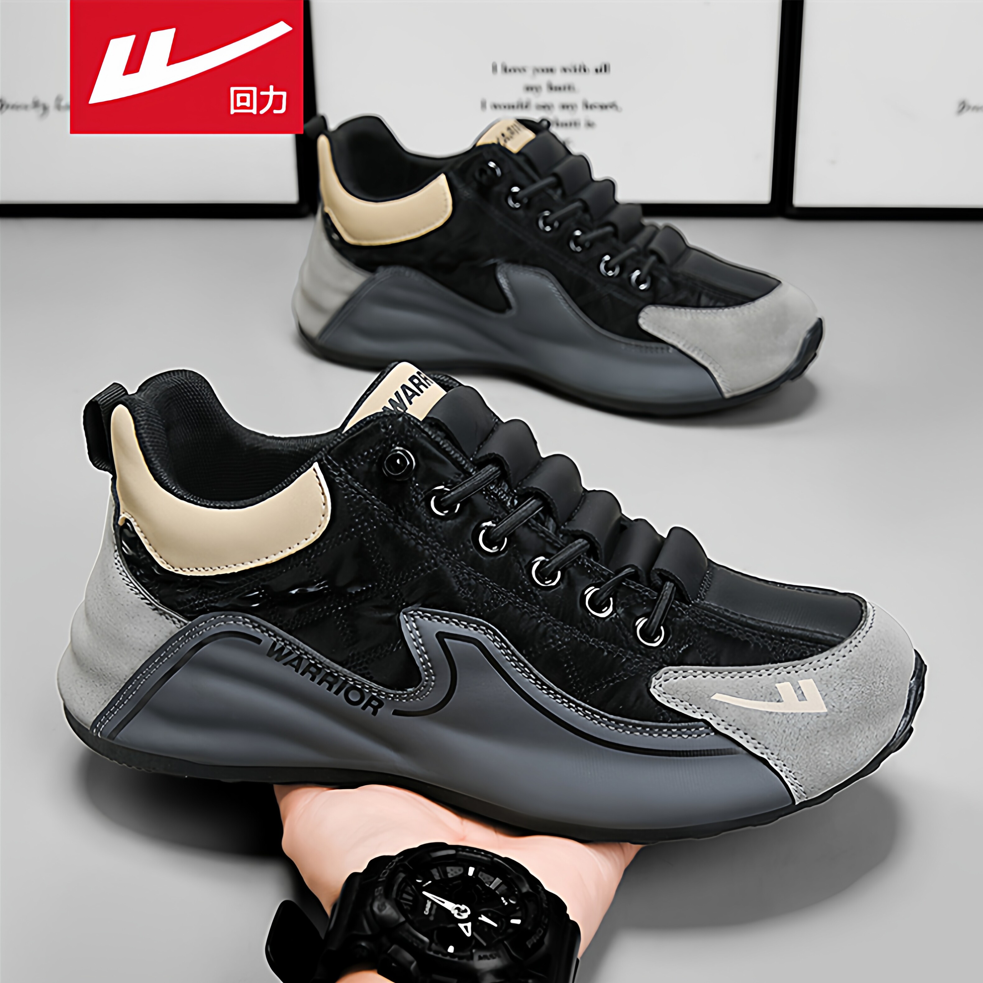 回力官方旗舰店男鞋一脚蹬老爹鞋