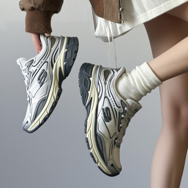 斯凯奇银翼鞋2026年春夏季款男女老爹鞋透气网面闪穿鞋复古跑步鞋,女鞋,时尚休闲鞋,淘宝优惠券,粉丝福利购,淘宝优惠卷