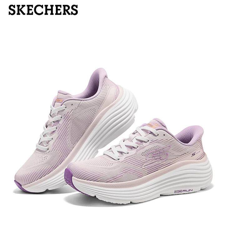 Skechers斯凯奇跑步鞋春季新款男鞋厚底缓震跑鞋透气网面运动鞋