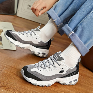 老爹鞋 男鞋 椰乳大理石灯芯绒奶茶熊运动秋冬季 Skechers斯凯奇女鞋