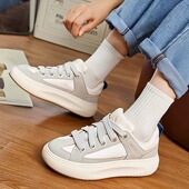 高街休闲运动厚底增高小白鞋 斯凯奇女鞋 板鞋 美式 2026秋新款 面包鞋