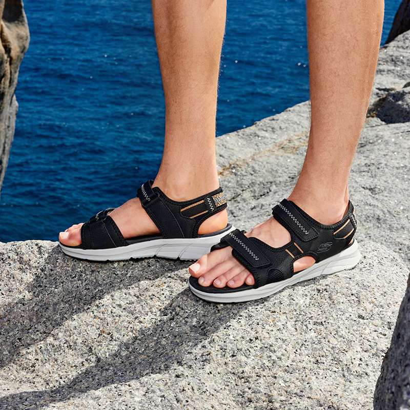 魔术贴设计 厚底凉鞋