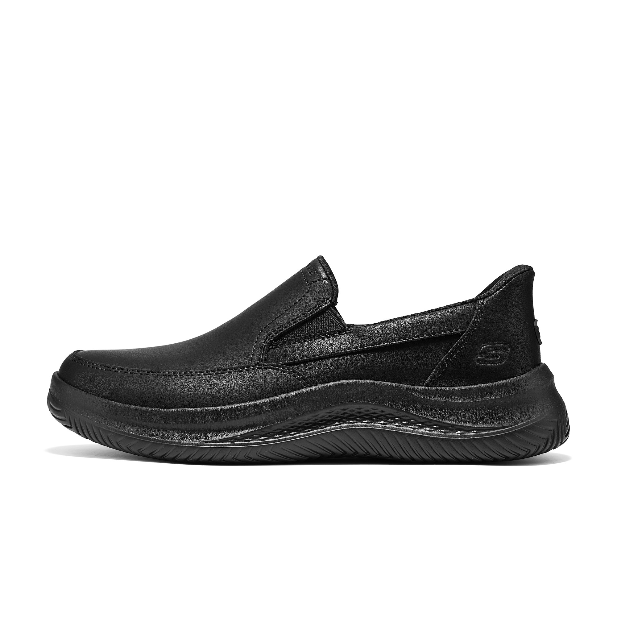 斯凯奇闪穿鞋2026秋冬新款男鞋商务休闲鞋一脚蹬低帮舒适软底皮鞋