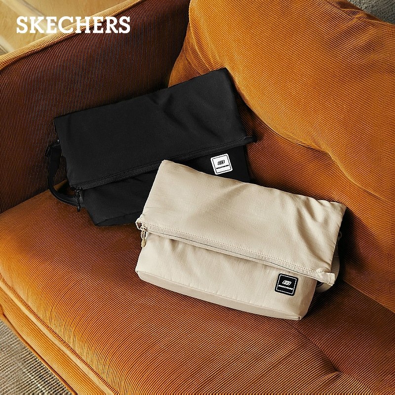 Skechers斯凯奇单肩背包户外运动大容量电脑iPad包轻质时尚斜挎包
