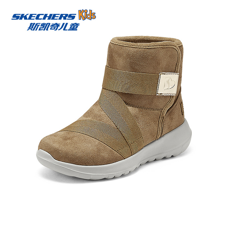 Skechers斯凯奇儿童雪地靴春夏新款女童简约纯色防滑耐磨运动靴子