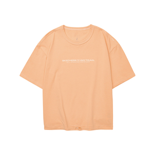 舒适落肩宽松上衣 新款 Skechers斯凯奇短袖 女运动T恤圆领显瘦秋季