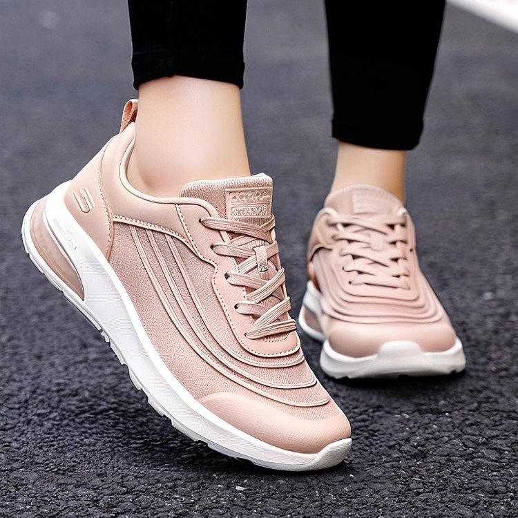 斯凯奇2025秋季新款女鞋厚底增高小白鞋休闲运动鞋缓震透气跑步鞋