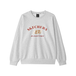 打底衫 百搭长袖 加绒保暖印花卫衣上衣时尚 新年战袍斯凯奇冬男女款