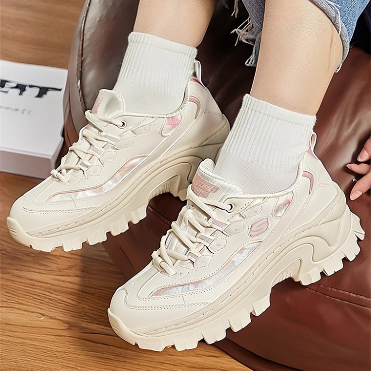 skechers/斯凯奇蜜糕鞋| 2025新款秋款蕾丝新款休闲鞋女鞋老爹鞋