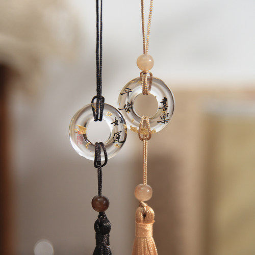 平安扣古风亚克力钥匙扣挂件