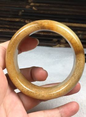 天然岫玉辽阳草花料正圈手镯