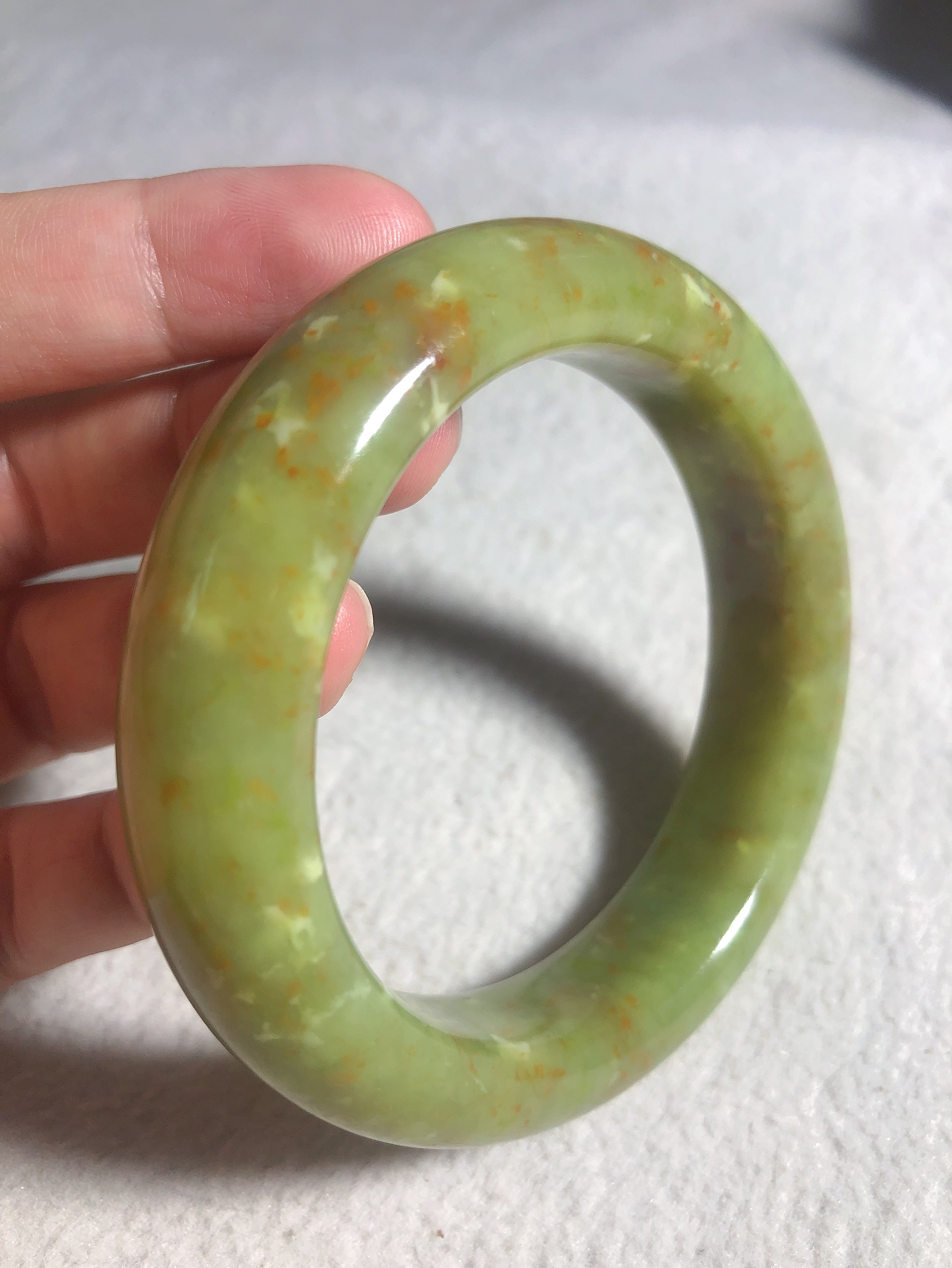 岫玉辽阳料手镯正圈56口保真天手饰