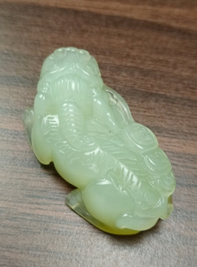 天然岫玉貔貅吊坠挂件小财神毛衣链项链女包邮天然玉石一物一图