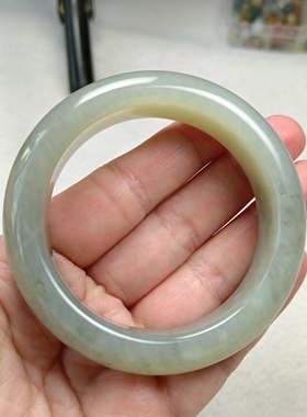 岫玉手镯正圈54口高级灰似和田玉烟紫手镯一物一图 全新包邮