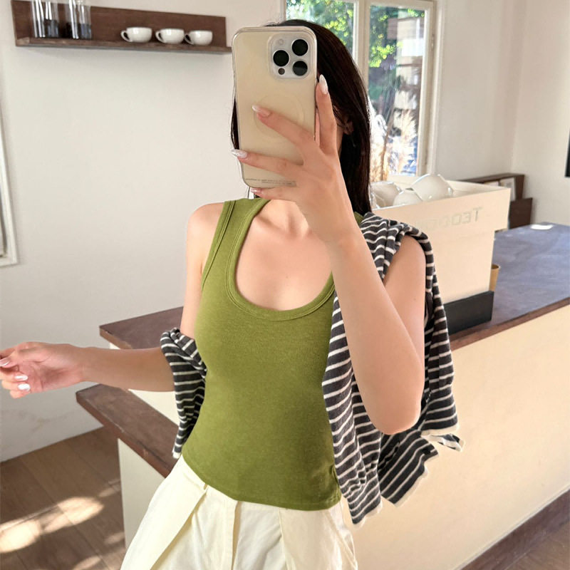 超级立减U领打底吊带背心新款外穿高级感显瘦遮副乳宽松无袖上衣图片