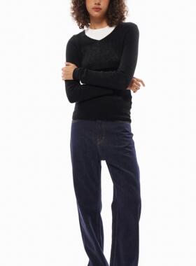 A DoOr 重磅神裤宽松休闲中腰深色牛仔色Coco牛仔裤四季款百搭