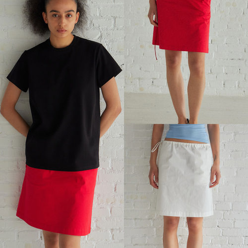 ADoOr2色侧抽绳半身裙