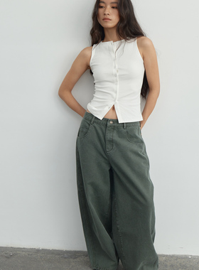 A DoOr 弯刀版型宽松中低腰基础牛仔裤 Sadie 复古水洗经典质感