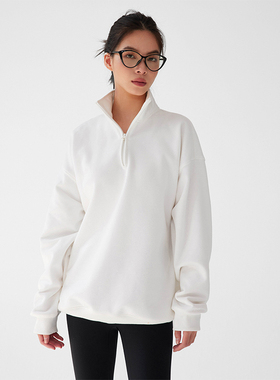 A DoOr 基础半拉链加薄绒宽松卫衣Cora老钱风休闲套头柔软亲肤