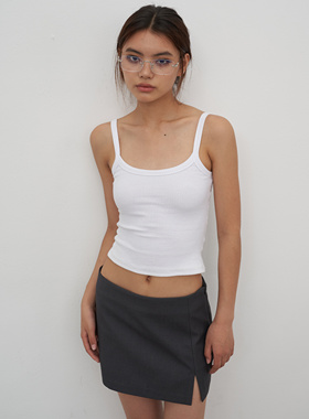 A DoOr 灰色开衩中低腰短裙Kaylee含裤子内衬防走光质感西装裙