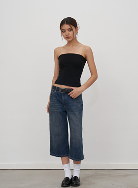 A DoOr 休闲复古男友风牛仔中裤Jett中腰做旧小阔腿型宽松美式