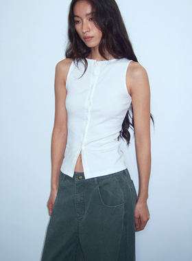 A DoOr 2色扣子背心 Birdie 无袖经典美式基础夏季新款