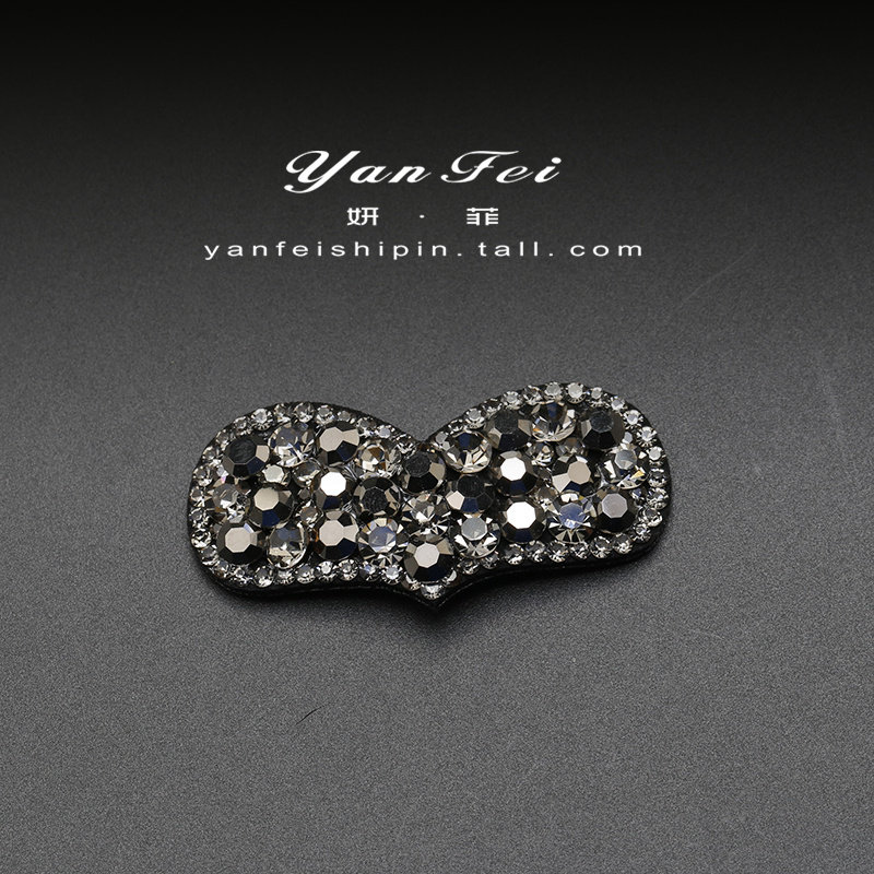 妍菲水钻桃心掰掰夹发饰女镶钻发夹头饰百搭水钻发卡