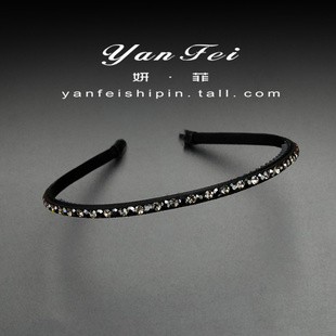 妍菲压发头箍2023年新款网红发箍女水钻发饰韩国简约带齿防滑发窟