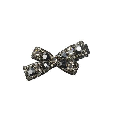 妍菲网红闪亮镶钻刘海侧边夹鸭嘴夹发夹满钻轻奢风蝴蝶结边夹