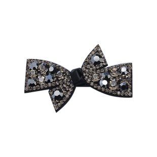 前额水钻蝴蝶结夹子头饰发夹刘海夹侧边头发卡子一字夹简约鸭嘴夹