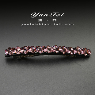 轻奢高级感中号横夹后脑勺简约水晶水钻发夹顶夹马尾弹簧夹发饰女