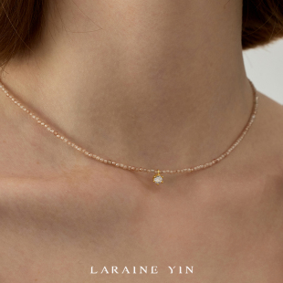 LARAINE YIN轻奢精致串珠锆石吊坠项链小众高级感锁骨链