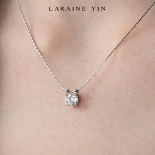 LARAINE YIN简约设计通体银项链女轻奢百搭锁骨链