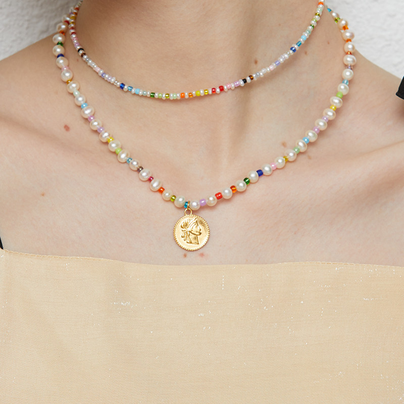 LARAINEYIN珍珠项链彩色度假风