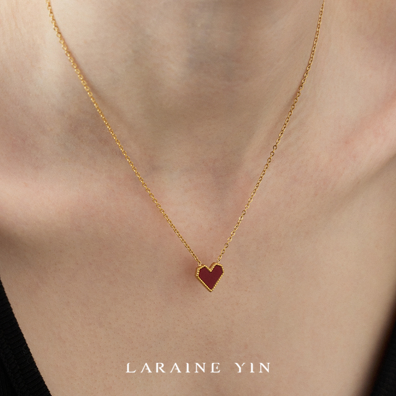 情人节送礼红色爱心项链