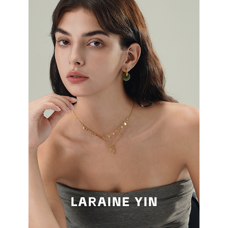 小众高级感叠戴项链女简约百搭设计师锁骨链几何水滴流苏颈链