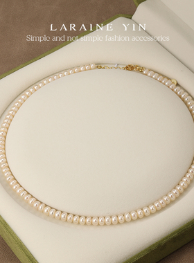 LARAINE YIN淡水珍珠项链法式复古锁骨链chocker链颈链毛衣链