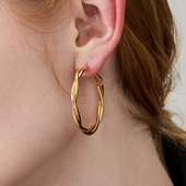 LARAINE YIN交叉编织麻花圆圈耳环女个性 气质简约耳环冷淡风耳饰