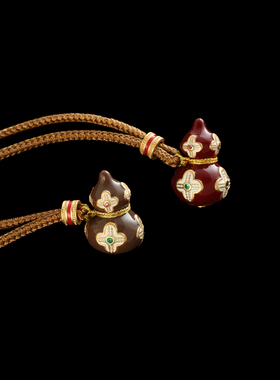 新中式四叶葫芦吊坠长款项链小众设计感福禄时尚毛衣链情人节送礼