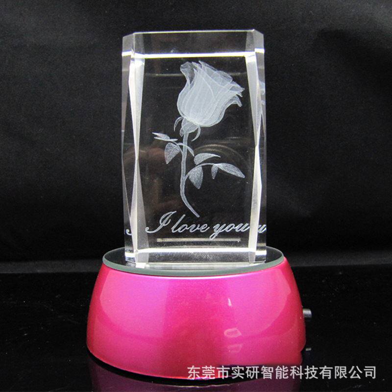 水晶激光内雕雕刻机 玻璃亚克力3d立体肖像平面照片生日礼物摆件