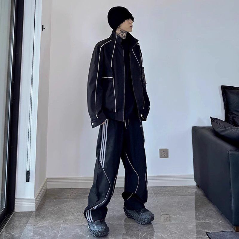 外套Ua直筒裤韩国拼接立领mt子