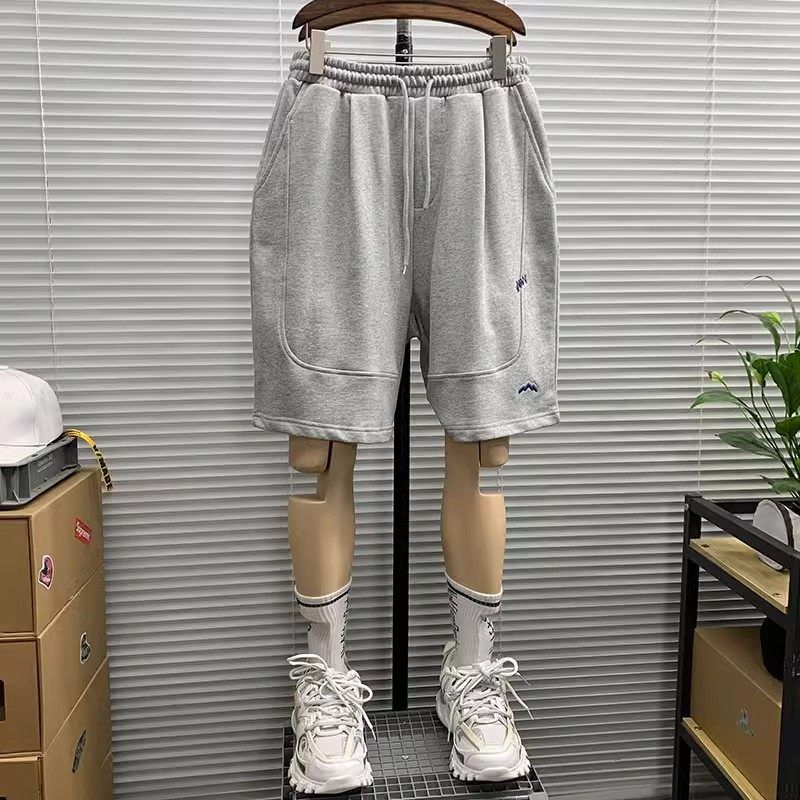 宽松夏季男新款中裤直筒纯棉薄款