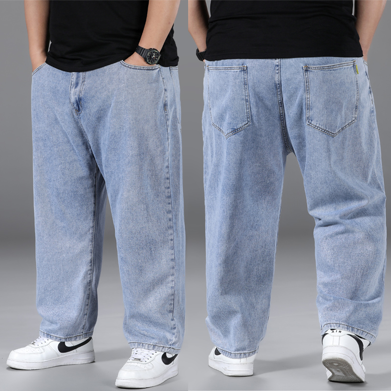 九分牛仔裤男宽松大码弹力9分