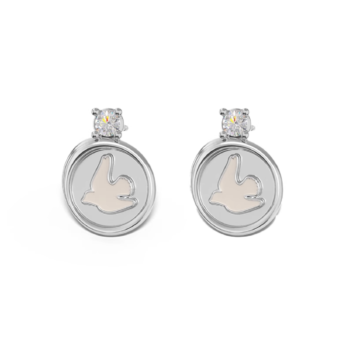 TOGGLER冷珐琅火漆镶石耳钉