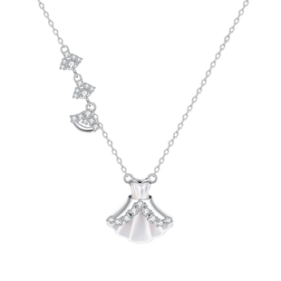 TOGGLER mini系列 迷你贝壳抹胸裙摆镶钻银镀金可调节项链秋冬女